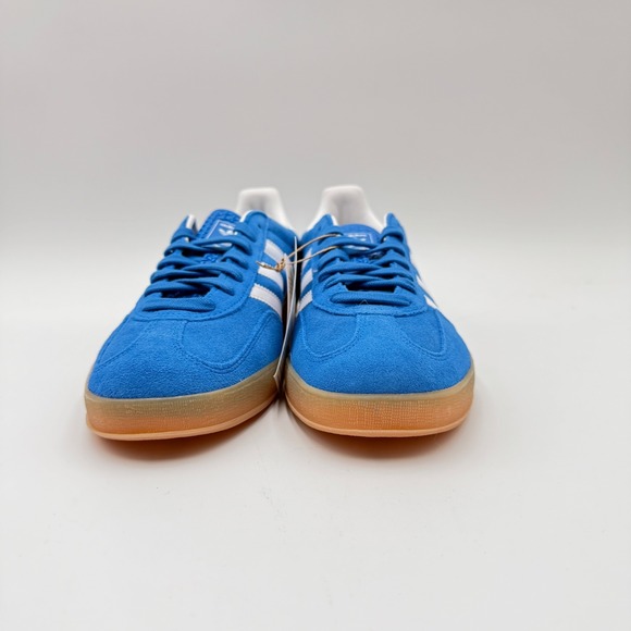Adidas Originals Men's Size 7 Gazelle Indoor "Blue Bird" White Gum JI2061 NEW - Picture 3 of 7
